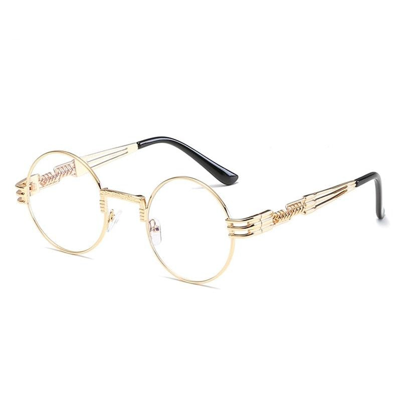 Occhiali da sole tondi in metallo stile steampunk