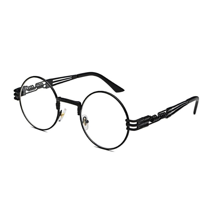 Occhiali da sole tondi in metallo stile steampunk