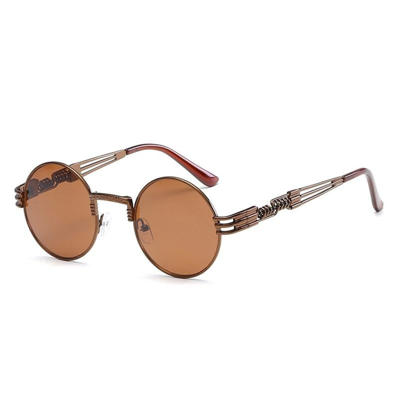 Occhiali da sole tondi in metallo stile steampunk