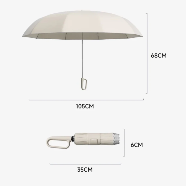 Ombrello antivento con bordo riflettente