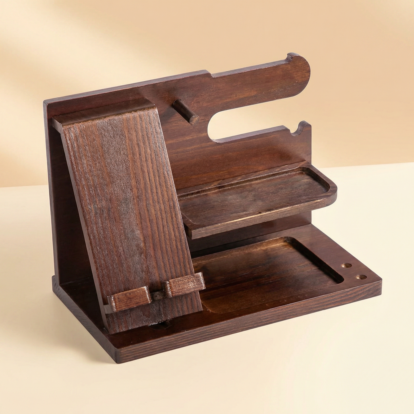 Organizzatore in Legno e Docking Station da Comodino