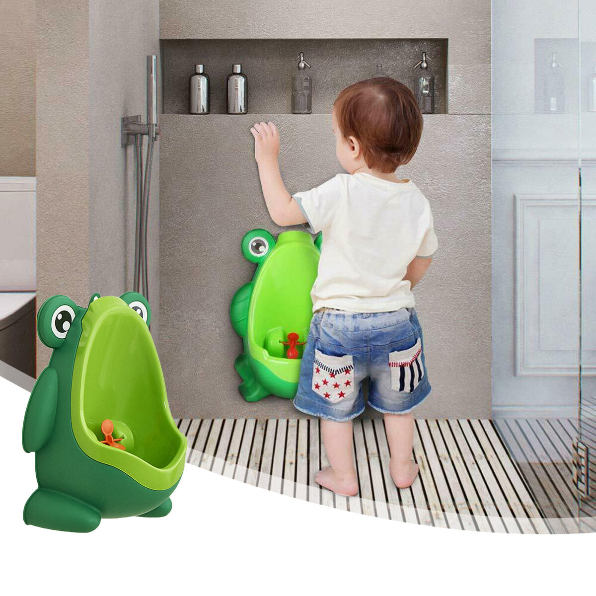 Orinatoio da Allenamento a Forma di Rana per Bambini con Bersaglio Divertente