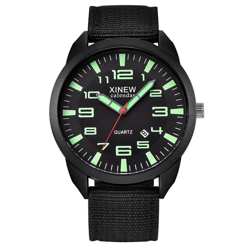 Orologio al quarzo con quadrante luminoso e calendario