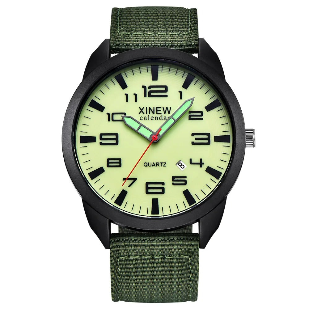 Orologio al quarzo con quadrante luminoso e calendario