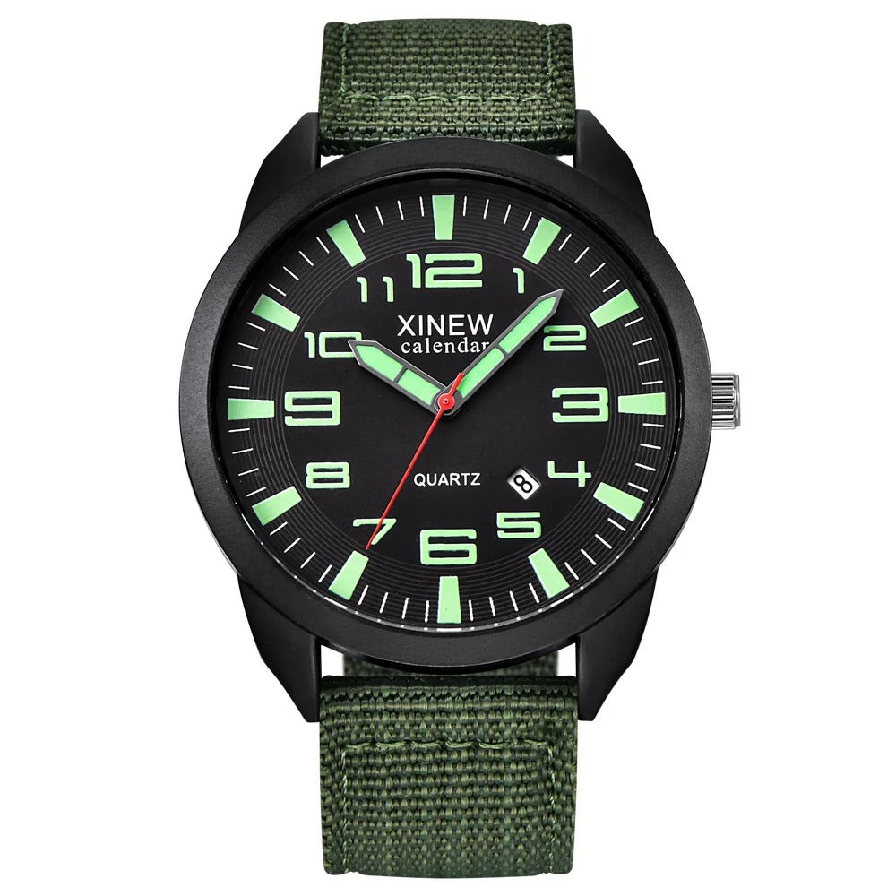 Orologio al quarzo con quadrante luminoso e calendario