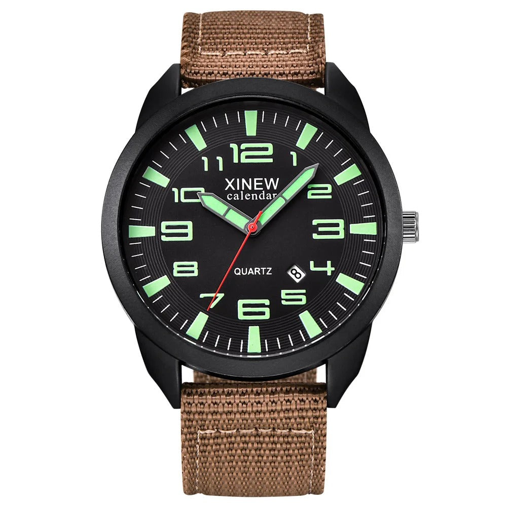 Orologio al quarzo con quadrante luminoso e calendario