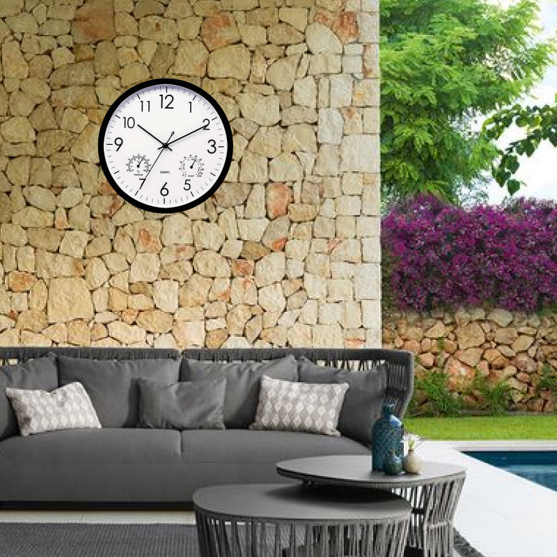 Orologio da Esterno e Giardino Resistente alle Intemperie con Termometro