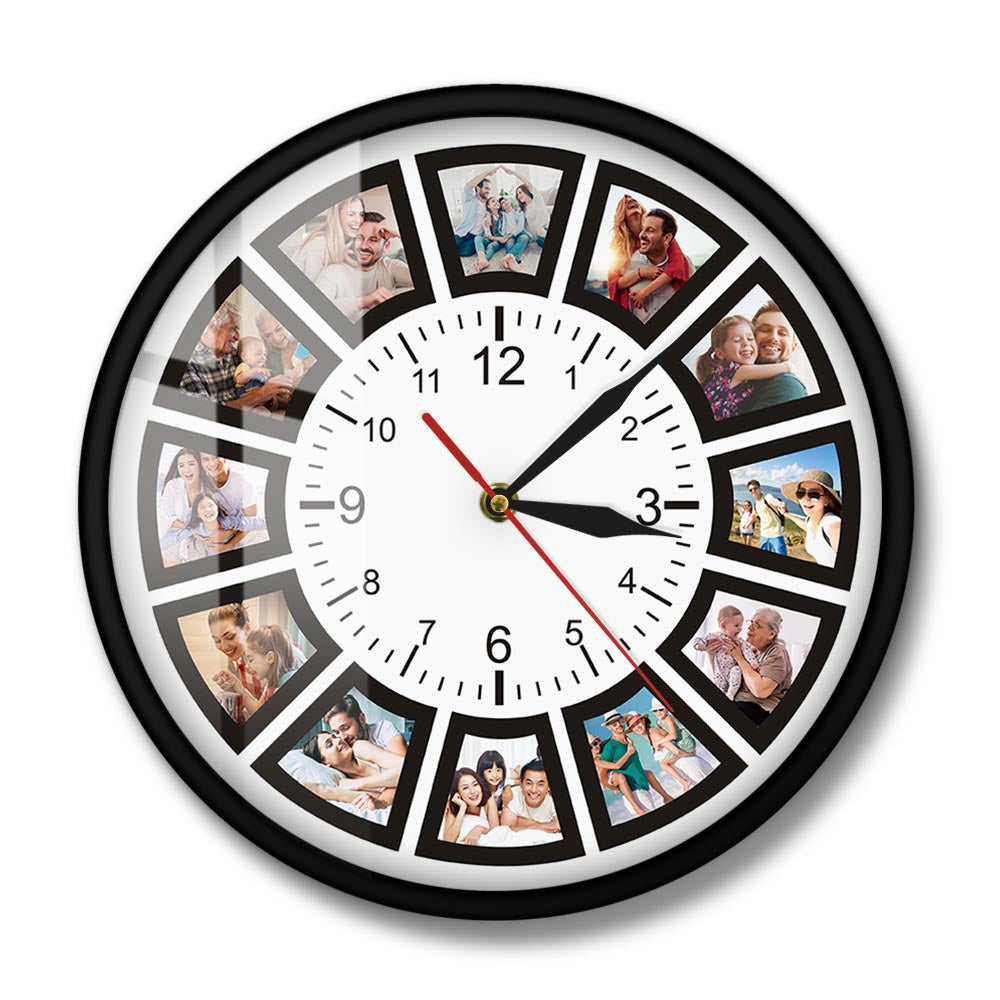 Orologio da parete con collage di foto – Design personalizzabile ed elegante – Ideale per conservare i tuoi ricordi più belli