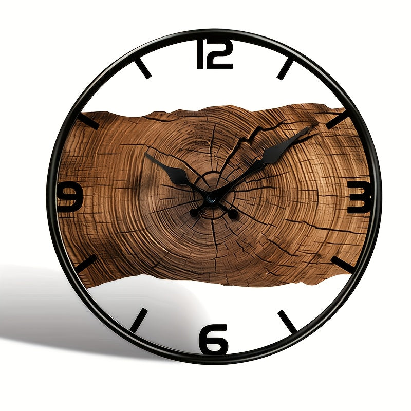 Orologio da parete in stile tronco d'albero rustico | Orologio effetto legno naturale
