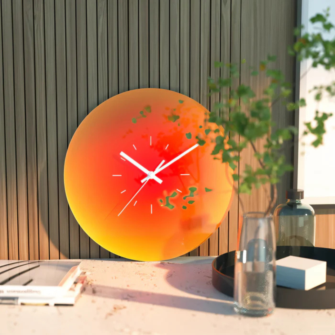 Orologio da Parete in Vetro Sunset | Design Moderno Sfumato