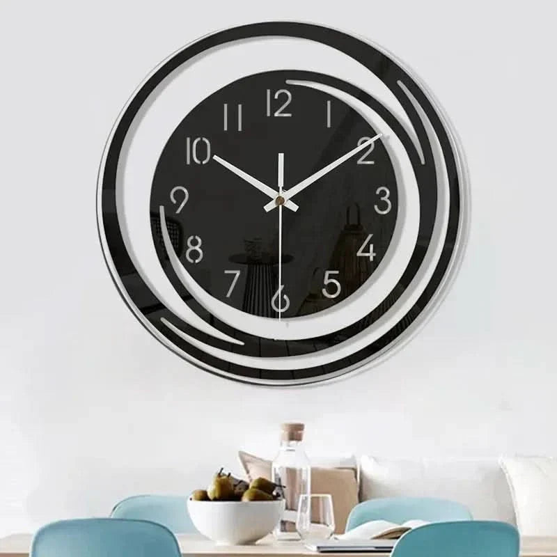 Orologio da Parete Nero in Acrilico – Design Moderno Scandinavo