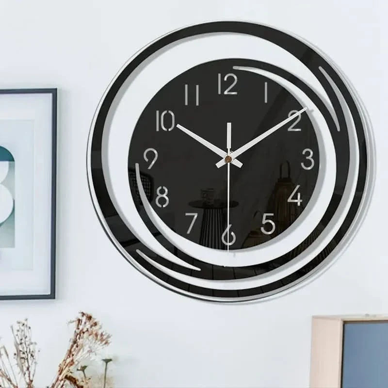 Orologio da Parete Nero in Acrilico – Design Moderno Scandinavo
