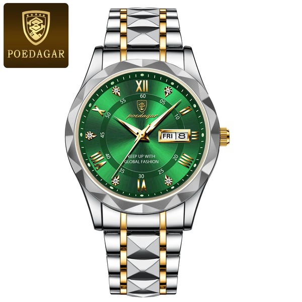 Orologio da uomo resistente all'acqua con lancette luminose