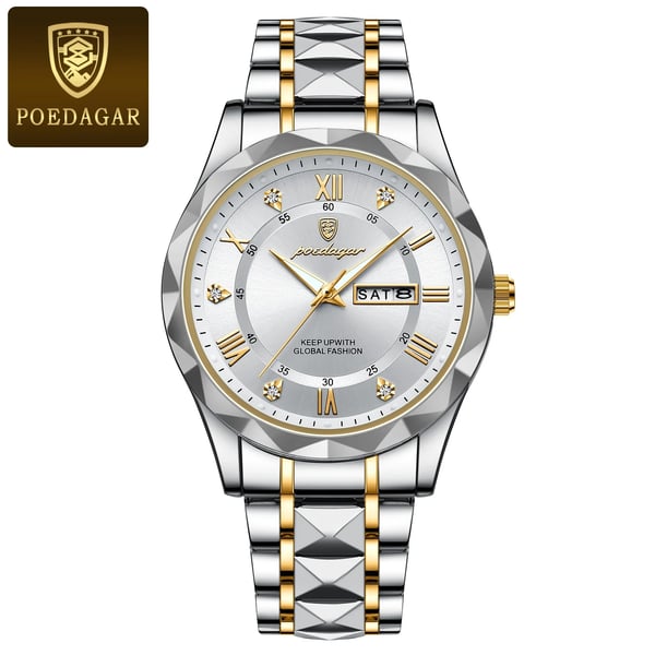Orologio da uomo resistente all'acqua con lancette luminose