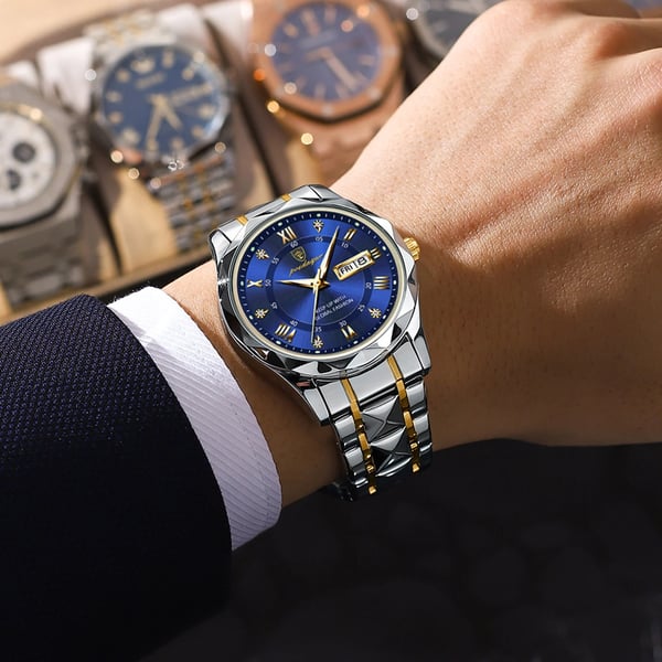 Orologio da uomo resistente all'acqua con lancette luminose