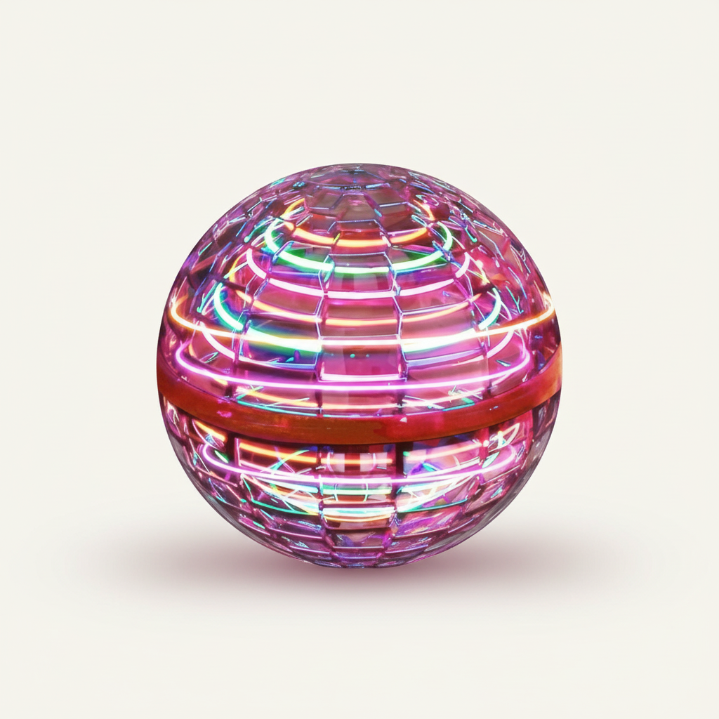 Palla Volante Flying Orb | Spinner Volante Aerodinamico con Effetti LED | Rotazione a 360° e Funzione Boomerang | Struttura Resistente e Ricarica Rapida USB
