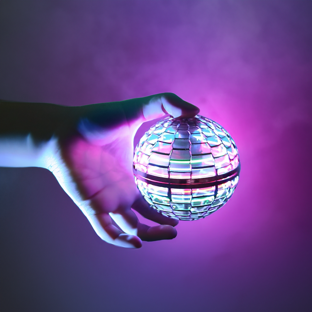 Palla Volante Flying Orb | Spinner Volante Aerodinamico con Effetti LED | Rotazione a 360° e Funzione Boomerang | Struttura Resistente e Ricarica Rapida USB