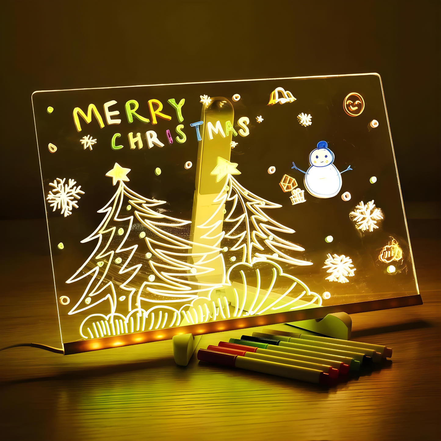 Pannello Luminoso a LED con 7 Colori Neon – Lavagna in Acrilico Alimentata tramite USB per Disegno Creativo e Decorazione