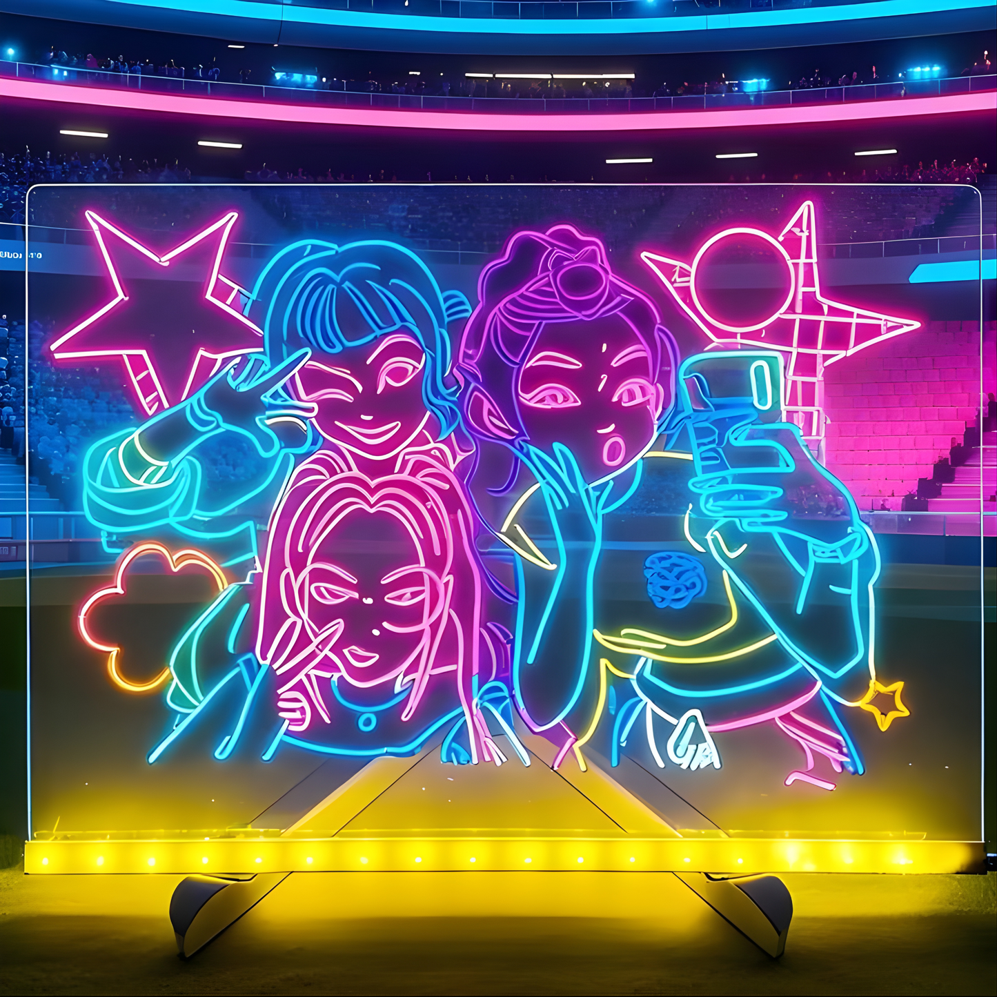 Pannello Luminoso a LED con 7 Colori Neon – Lavagna in Acrilico Alimentata tramite USB per Disegno Creativo e Decorazione