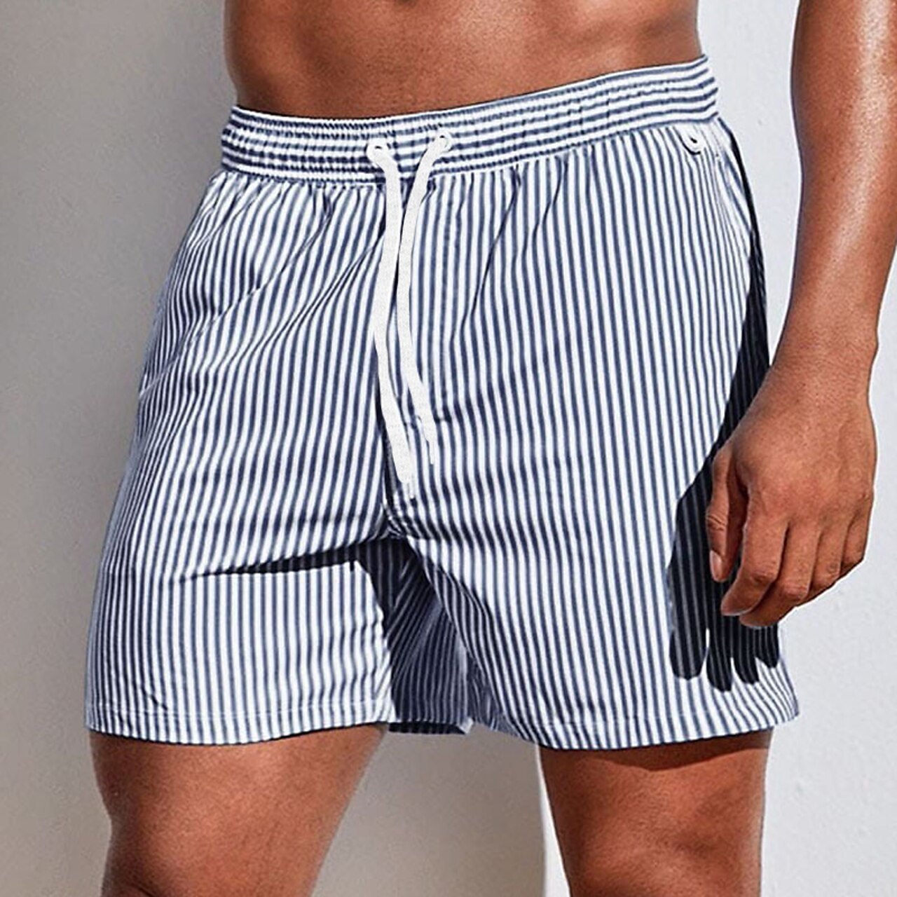 Pantaloncini a righe da uomo con coulisse