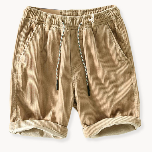 Pantaloncini da uomo in velluto a coste con coulisse