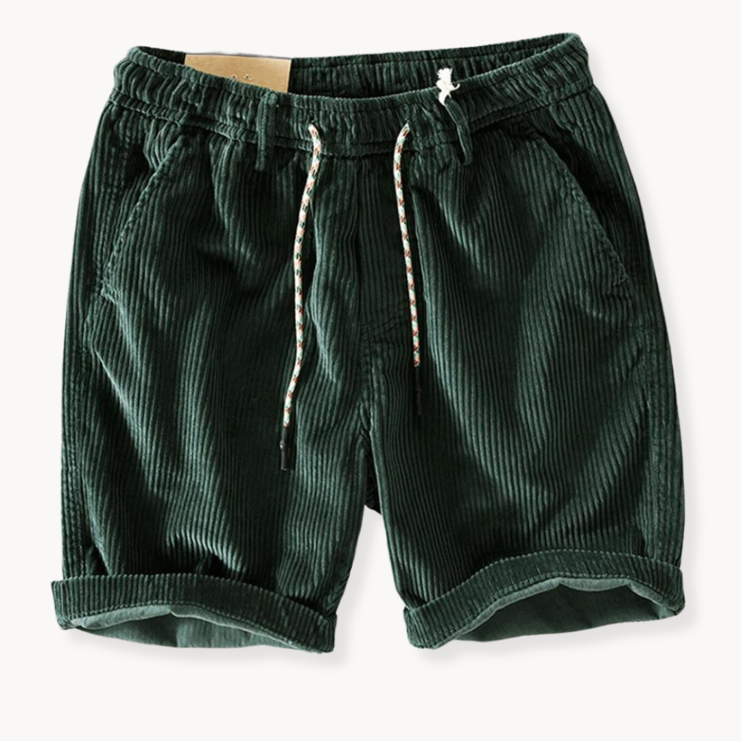Pantaloncini da uomo in velluto a coste con coulisse