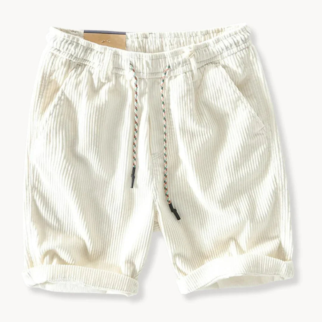 Pantaloncini da uomo in velluto a coste con coulisse