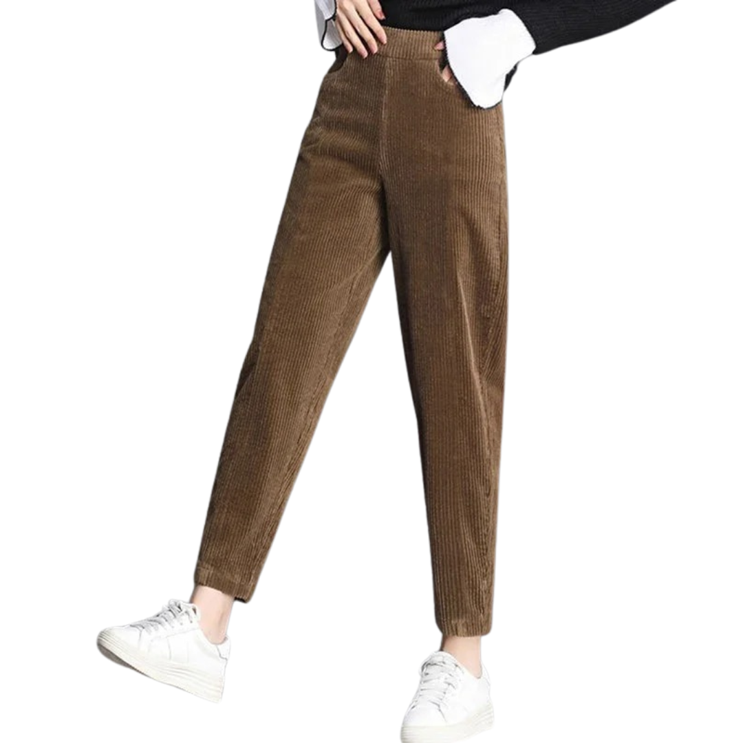 Pantaloni Caldi da Donna in Velluto a Coste