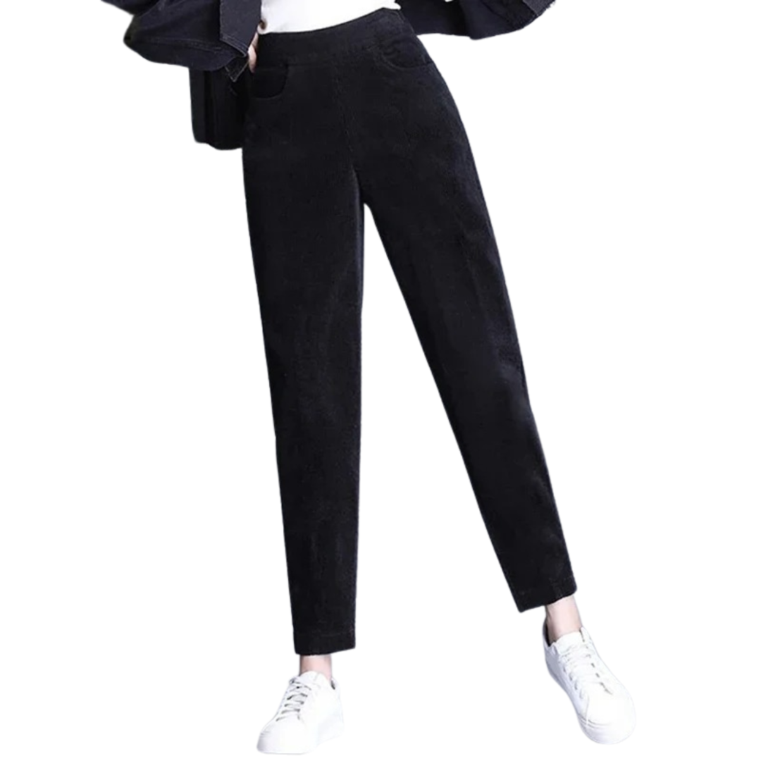 Pantaloni Caldi da Donna in Velluto a Coste