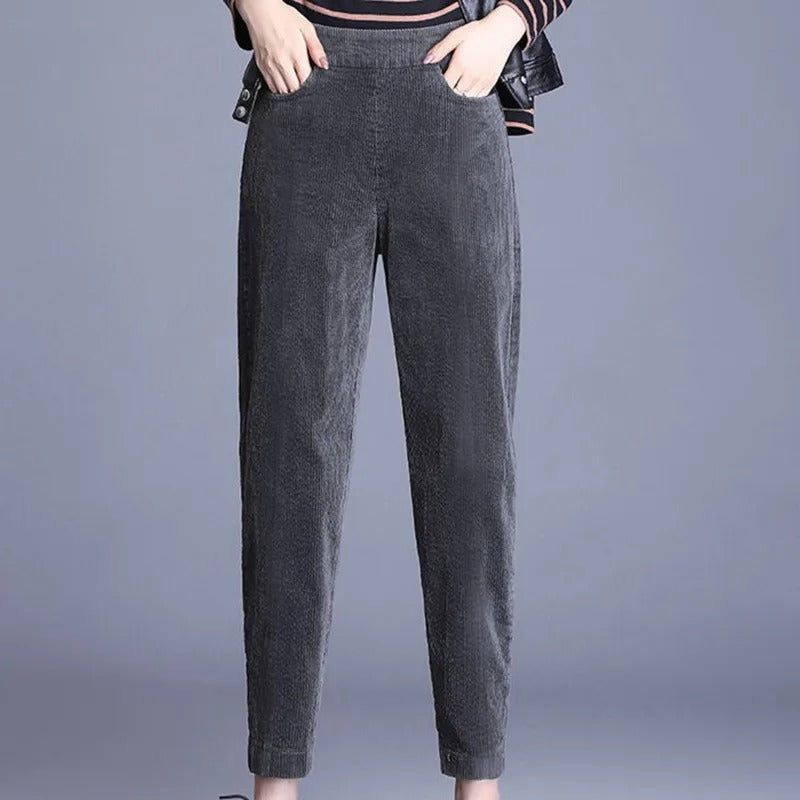 Pantaloni Caldi da Donna in Velluto a Coste