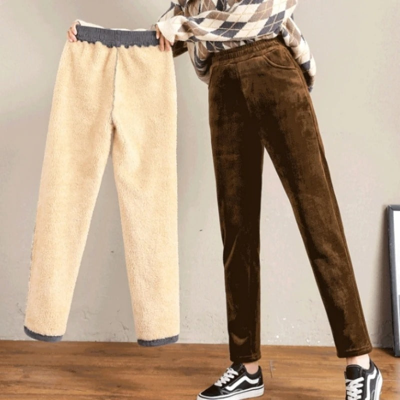 Pantaloni Caldi da Donna in Velluto a Coste