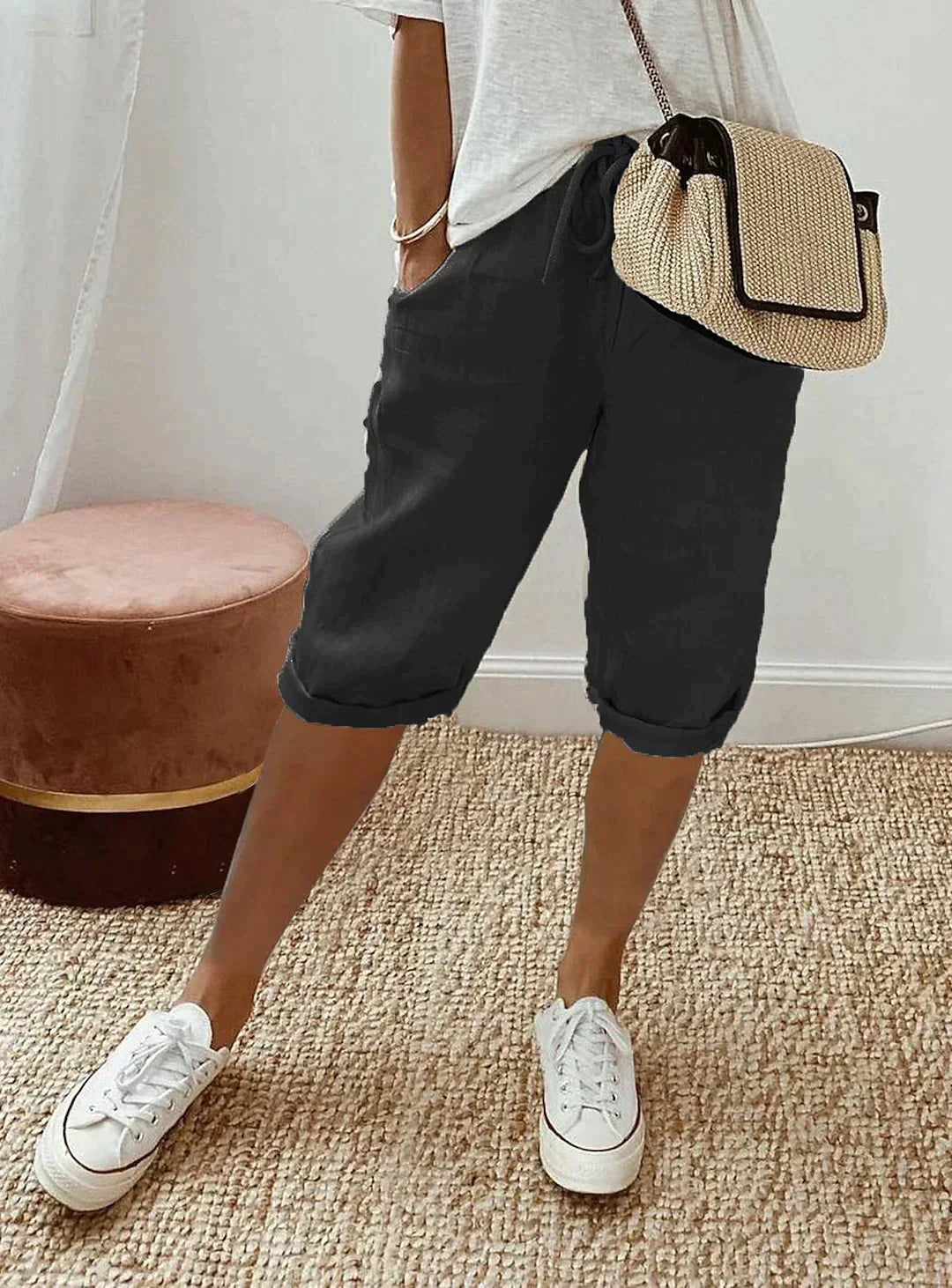 Pantaloni capri in lino per un comfort quotidiano