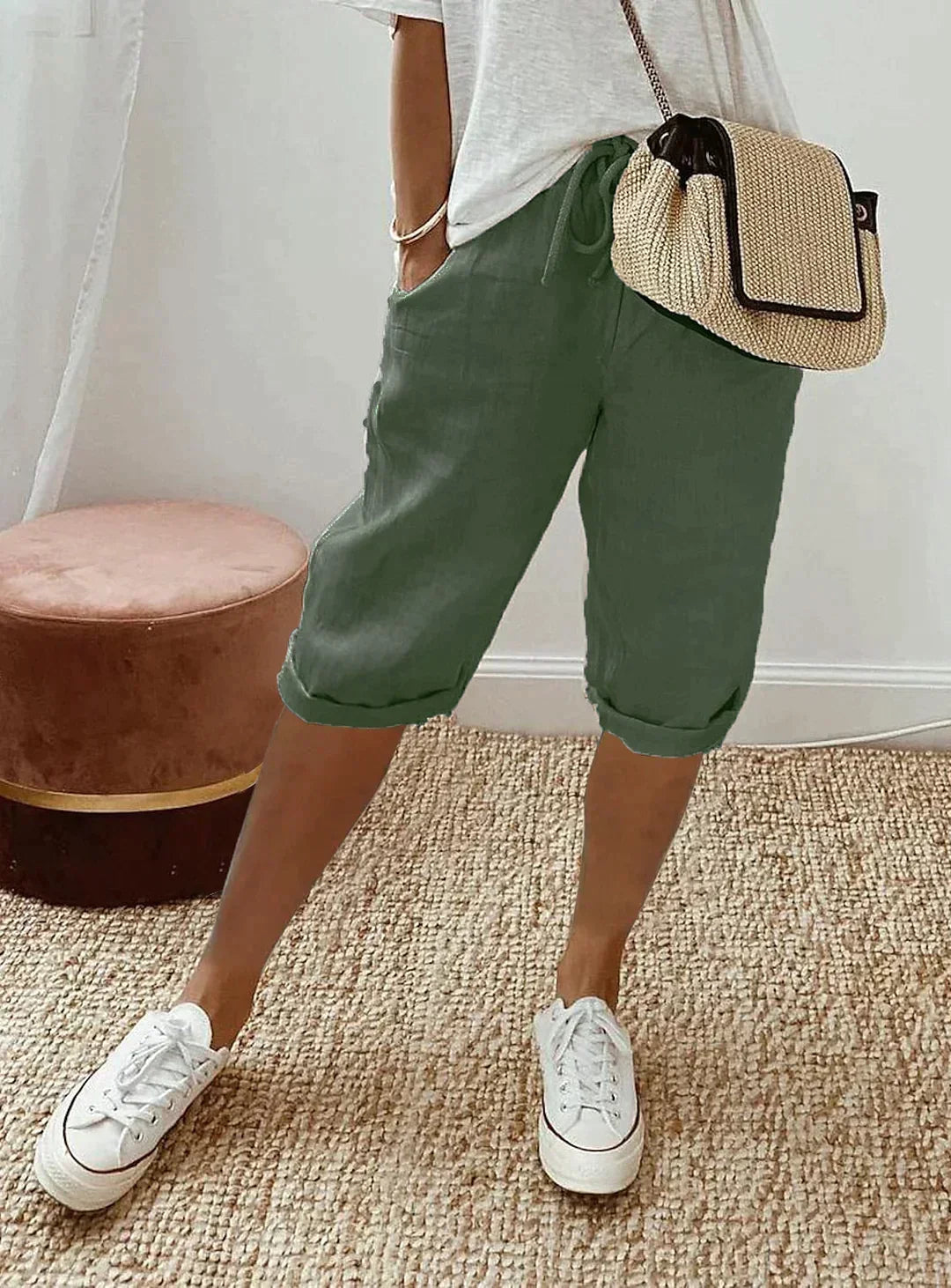 Pantaloni capri in lino per un comfort quotidiano
