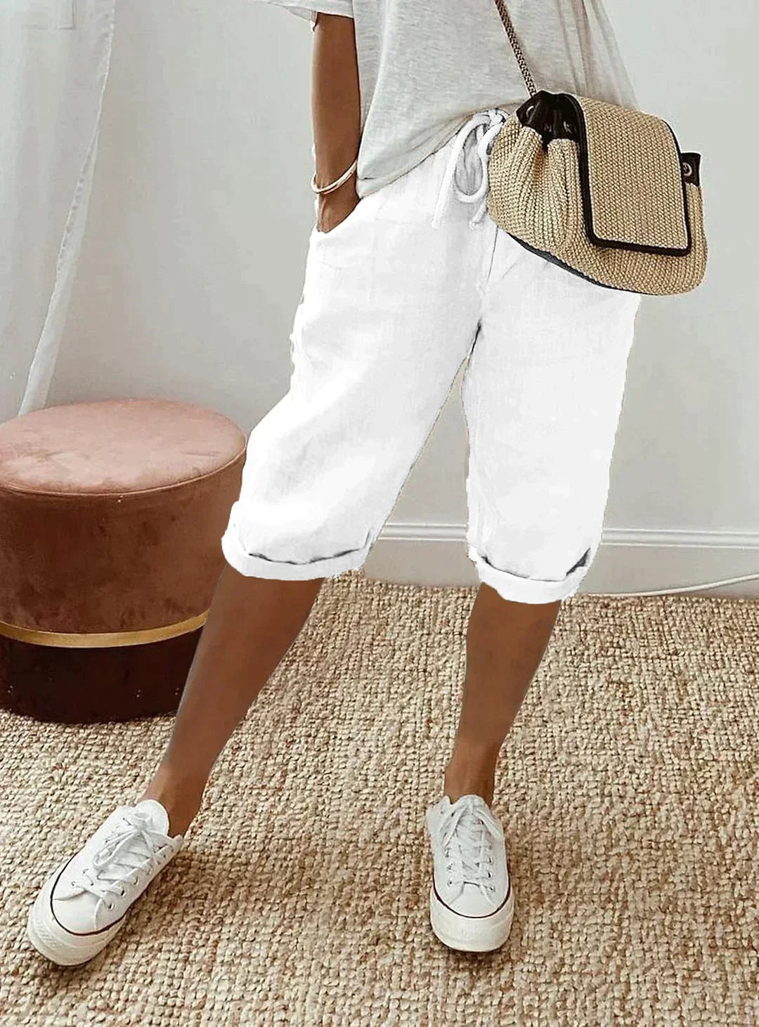 Pantaloni capri in lino per un comfort quotidiano