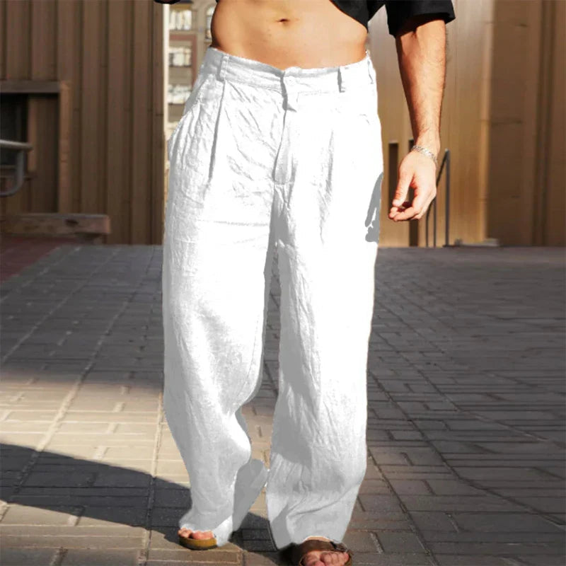 Pantaloni casual da uomo a gamba larga