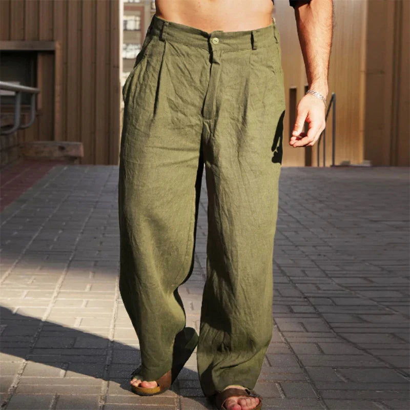Pantaloni casual da uomo a gamba larga