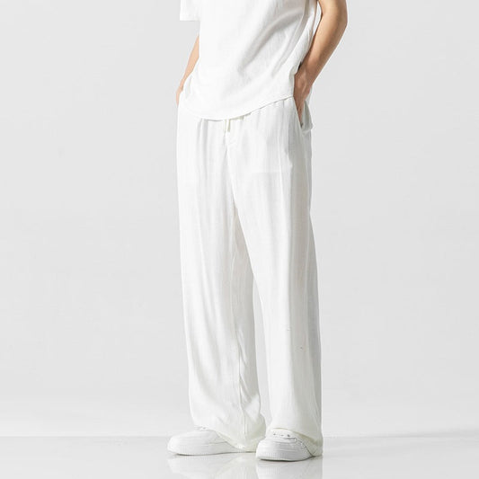 Pantaloni casual da uomo – Vestibilità comoda – Lunghi – Comoda vita con Coulisse