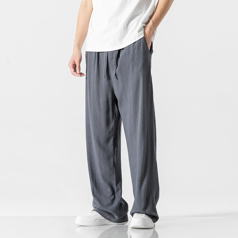 Pantaloni casual da uomo – Vestibilità comoda – Lunghi – Comoda vita con Coulisse