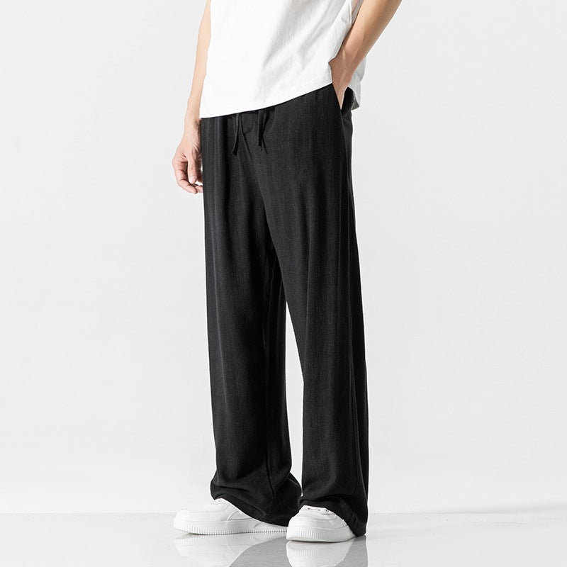 Pantaloni casual da uomo – Vestibilità comoda – Lunghi – Comoda vita con Coulisse