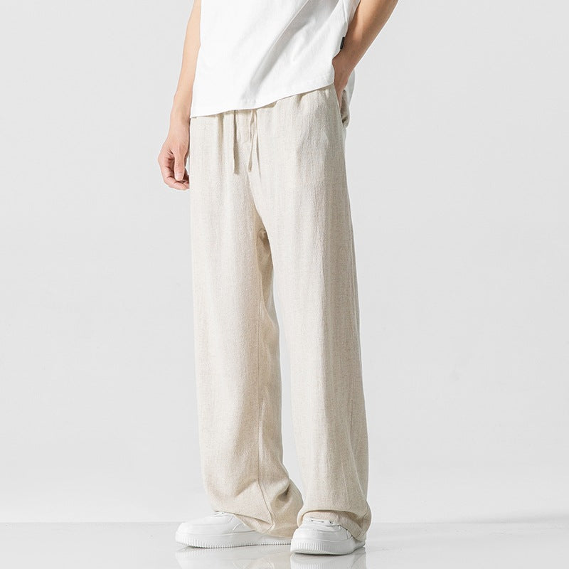 Pantaloni casual da uomo – Vestibilità comoda – Lunghi – Comoda vita con Coulisse