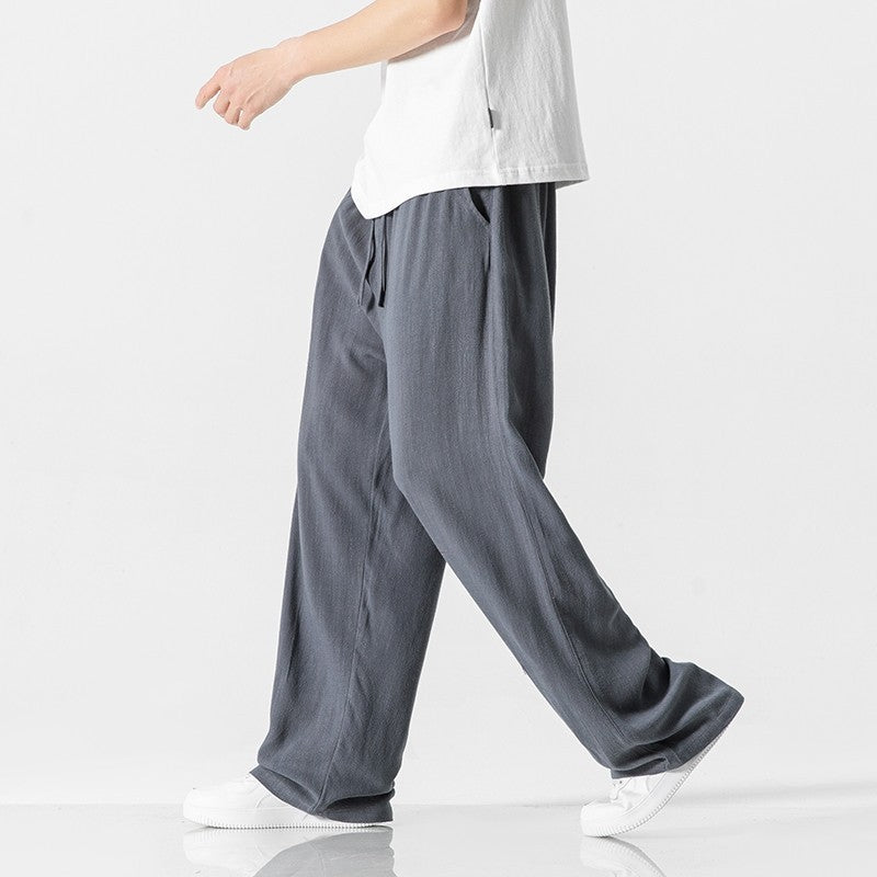 Pantaloni casual da uomo – Vestibilità comoda – Lunghi – Comoda vita con Coulisse