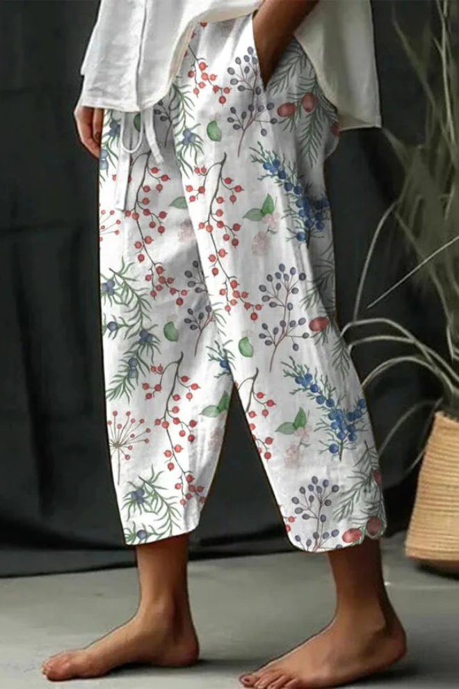 Pantaloni Casual Stampati Unici con Tasche e Bottoni