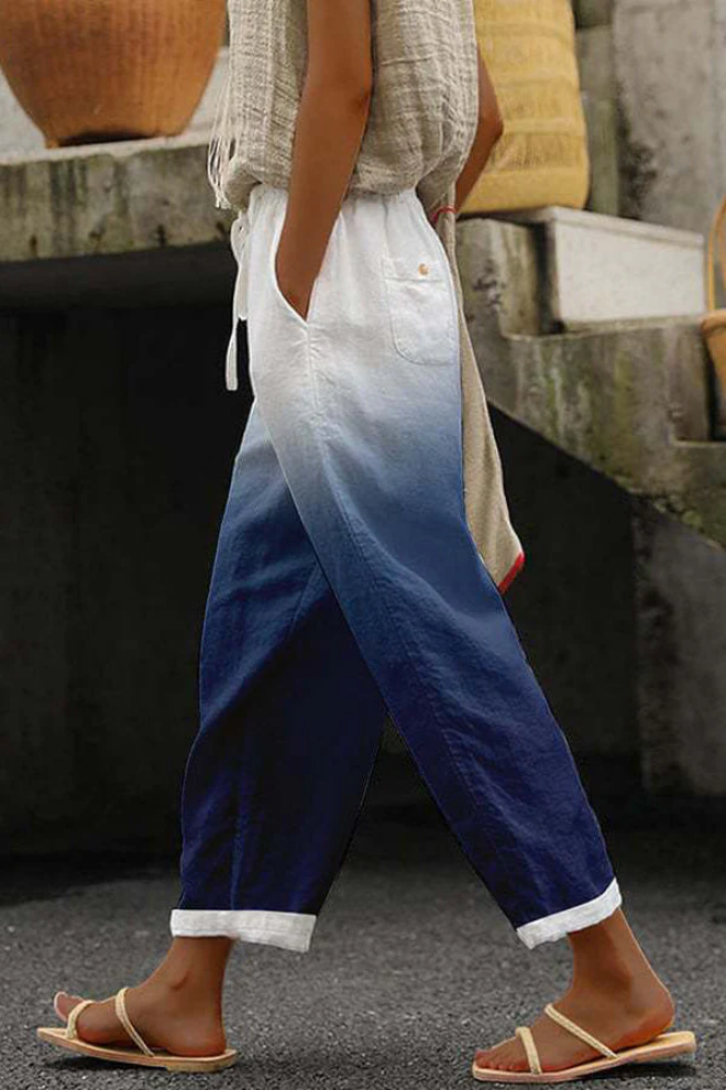 Pantaloni Casual Stampati Unici con Tasche e Bottoni