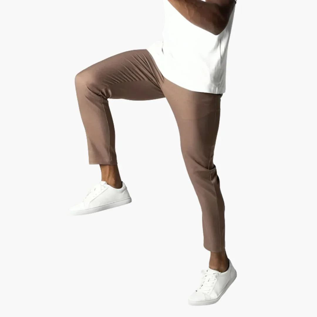 Pantaloni chino da uomo elastici con cintura e gamba dritta
