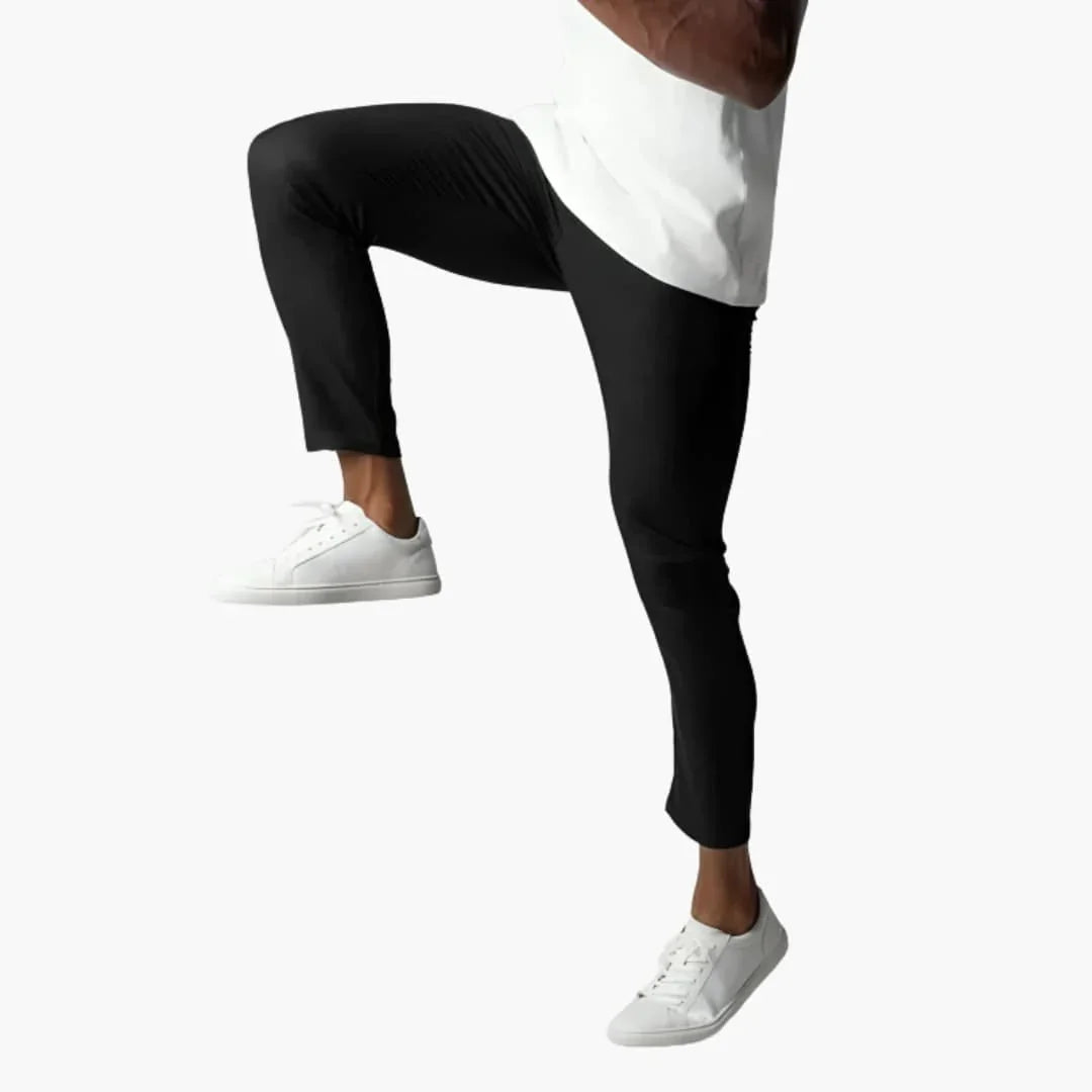 Pantaloni chino da uomo elastici con cintura e gamba dritta