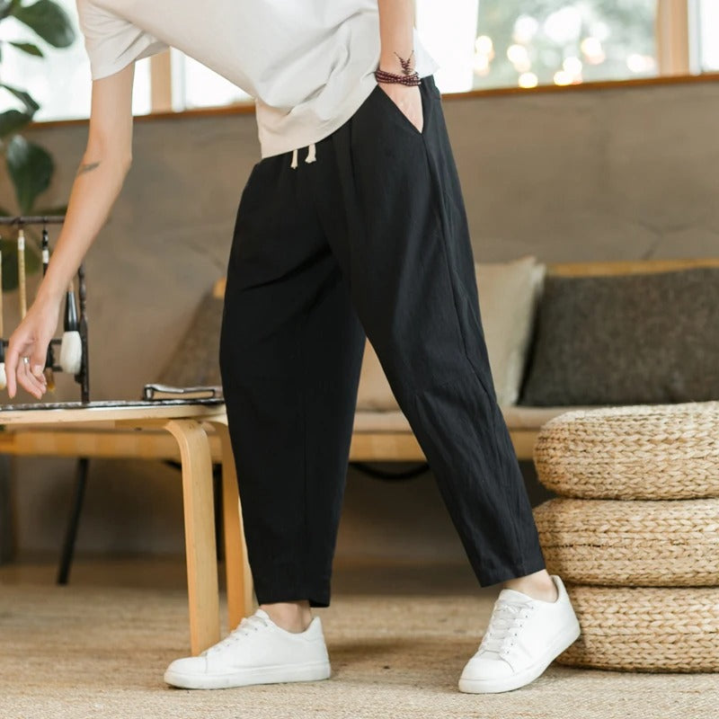 Pantaloni corti da uomo morbidi con coulisse