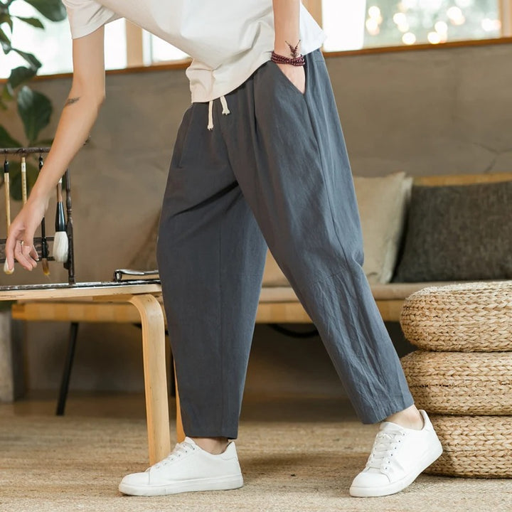 Pantaloni corti da uomo morbidi con coulisse