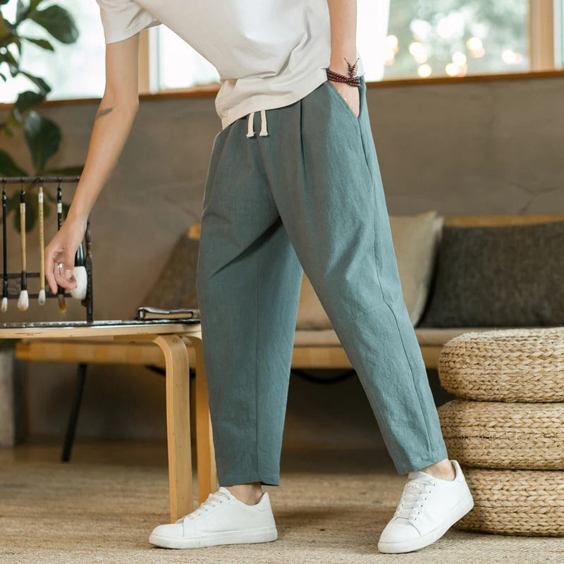 Pantaloni corti da uomo morbidi con coulisse