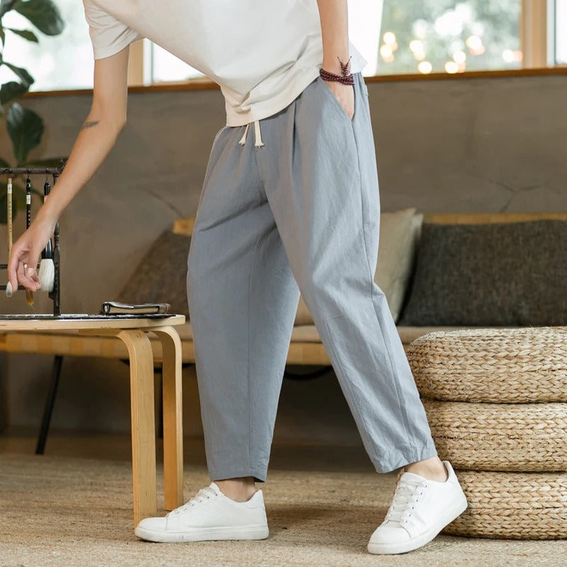 Pantaloni corti da uomo morbidi con coulisse