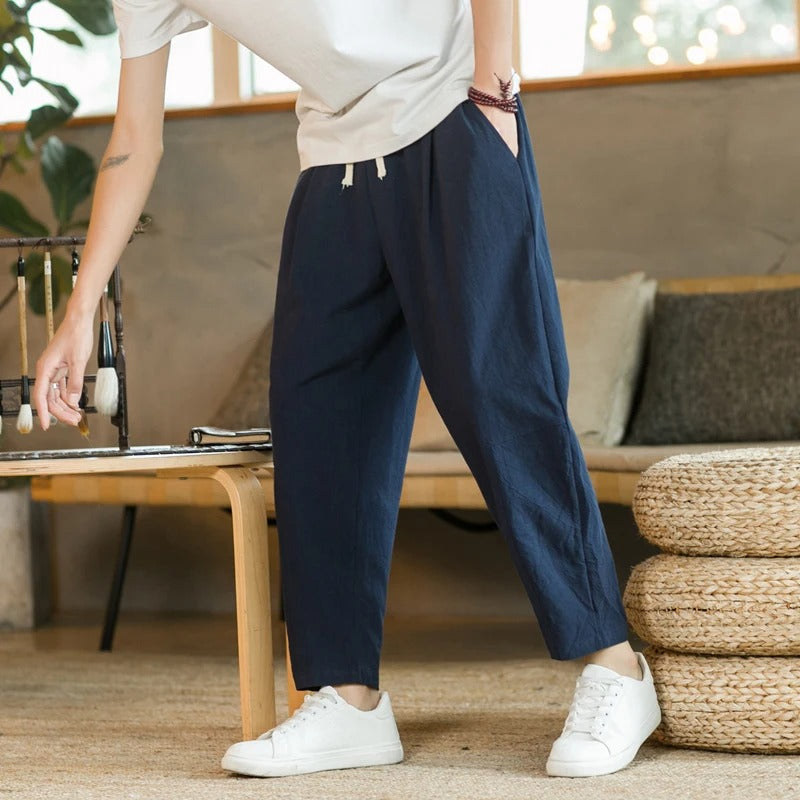 Pantaloni corti da uomo morbidi con coulisse